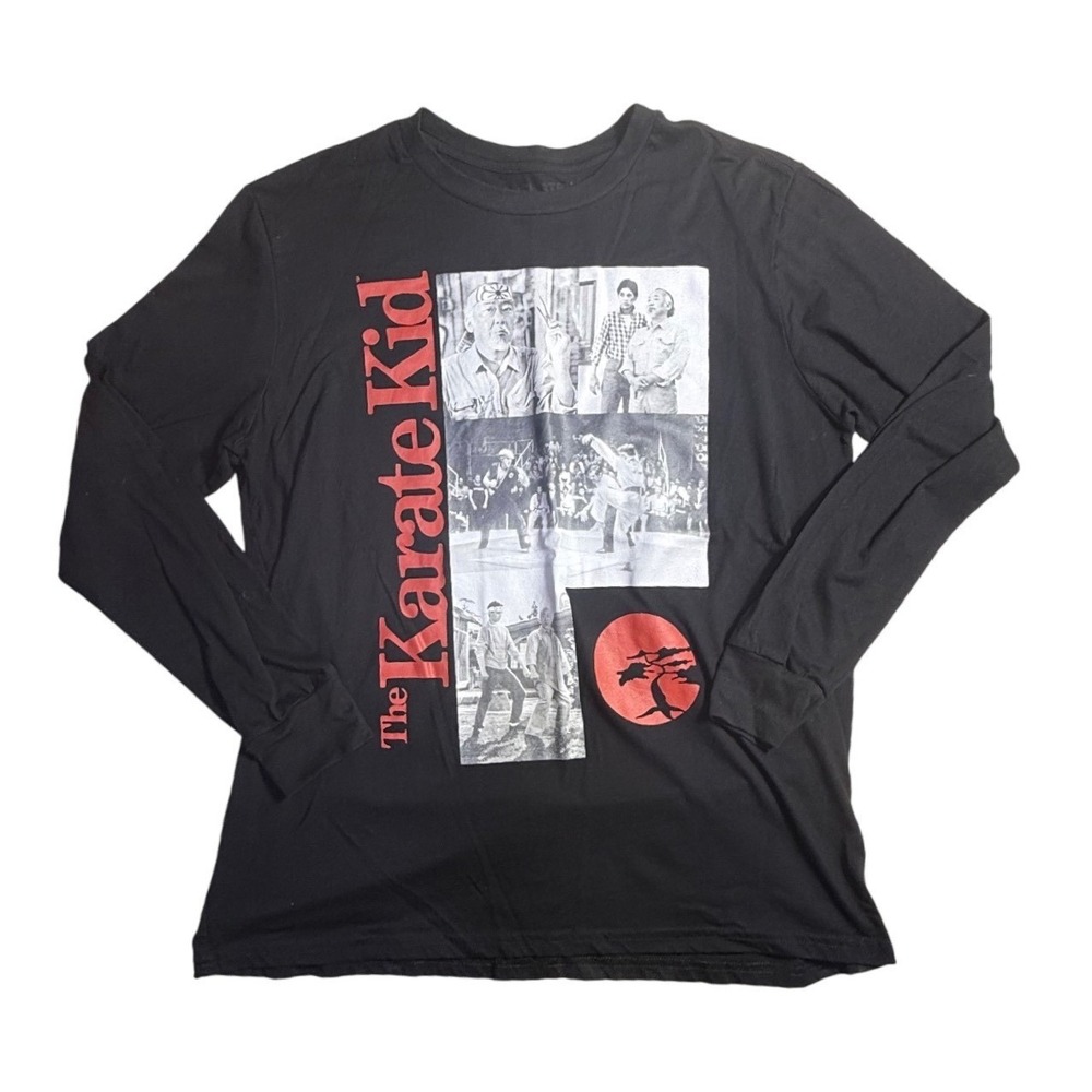 The Karate Kid Graphic Long Sleeve T-Shirt Black Movie Promo Mens Medium-2227